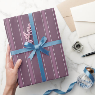 Dark Grey Magenta & Grey Magenta Stripes Wrapping Paper