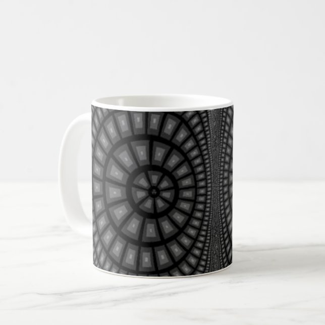 Dark Grey Mandelbrot Coffee Mug (Front Left)