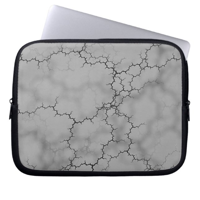 Dark Grey Marbled Pattern Laptop Sleeve (Front)