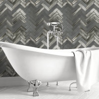 Dark Grey Metallic Chevron and Herringbone