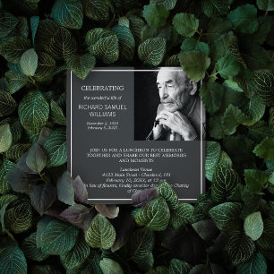 Dark Grey Minimal Celebrating Life Custom Photo Invitation