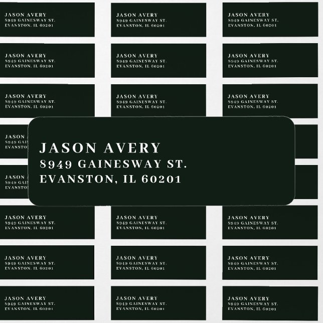Dark Grey Minimalist Name Return Address Label (Creator Uploaded)