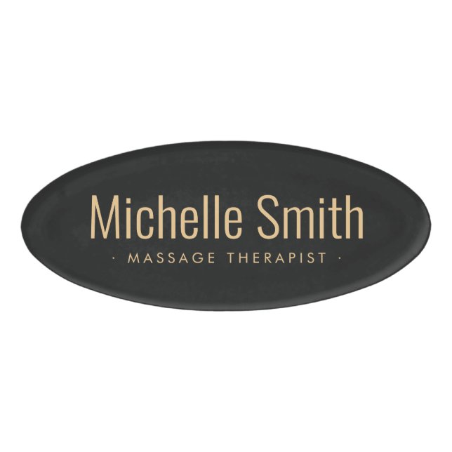 Dark grey modern minimal name tag (Front)