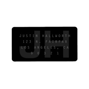Dark Grey Modern Return Address Label