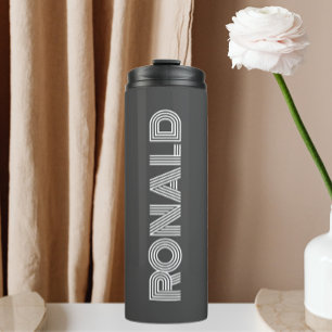 Dark Grey Modern Typography Personalised Name Thermal Tumbler