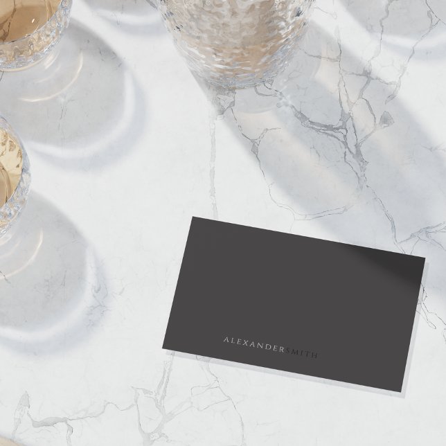 Dark Grey Monochrome Professional  Business Card (Creator Uploaded)