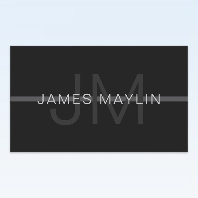 Dark Grey Monogram, Name & Geometric Stripe Rectangular Sticker (Creator Uploaded)
