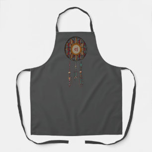 Dark Grey Monogrammed Apron with Dreamcatcher