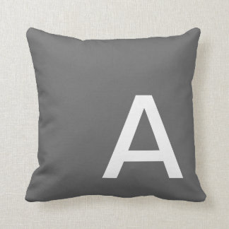 Dark Grey Monogrammed Cushion