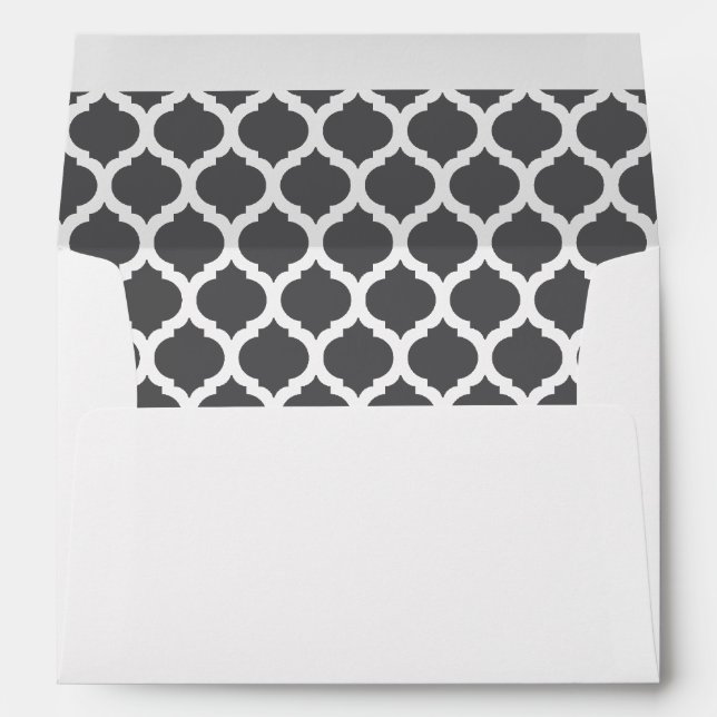 Dark Grey Moroccan Pattern A7 Envelopes (Back (Bottom))