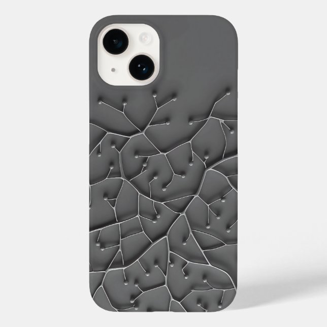 Dark Grey Organic iPhone Case Modern Texture (Back)
