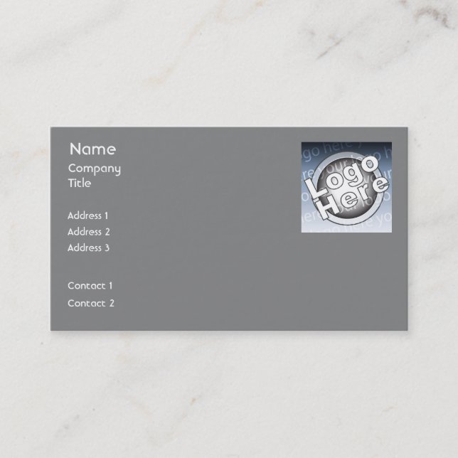 Dark Grey Plain Business Card (Front)