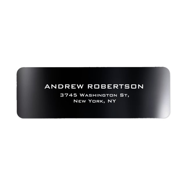 Dark Grey Plain Elegant Return Address Label (Front)