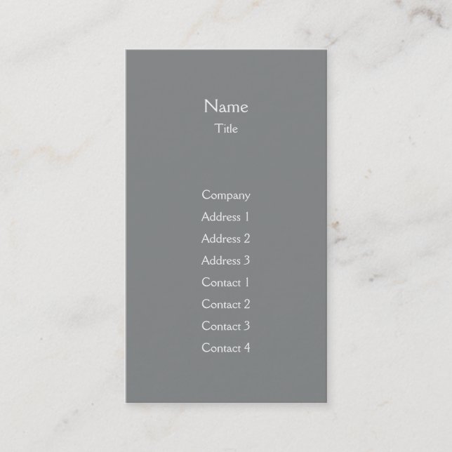 Dark Grey Plain Vertical - Business Business Card (Front)