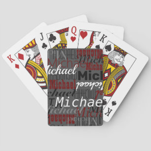 Dark Grey Playing Cards with player's name 