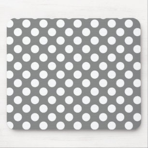 Dark Grey Polka Dots Mouse Pad