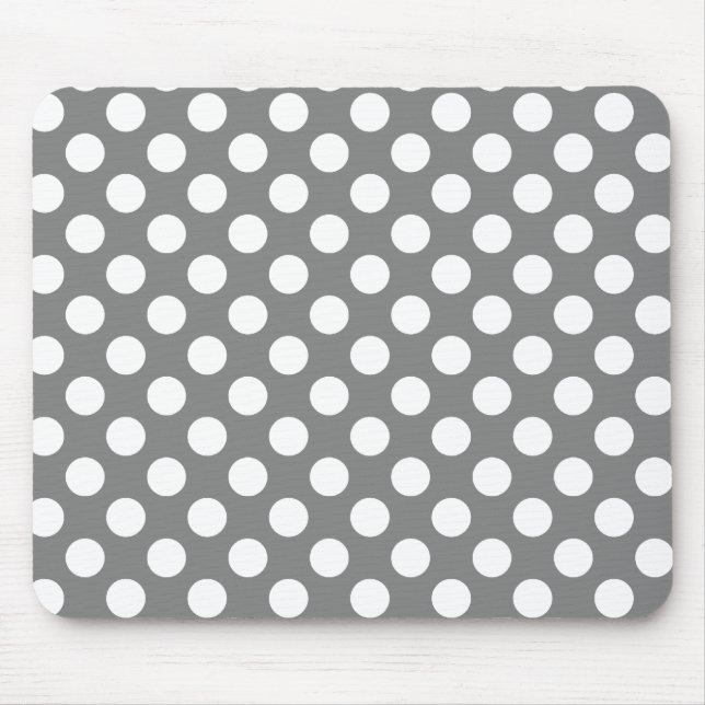 Dark Grey Polka Dots Mouse Pad (Front)