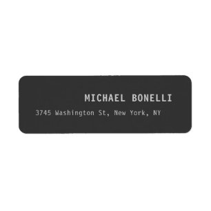 Dark Grey Professional Custom Name Address Best Return Address Label