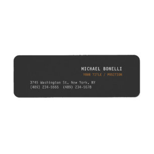 Dark Grey Professional Custom Name Position Best Return Address Label