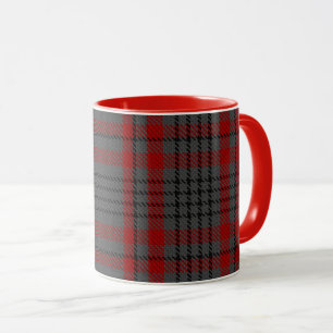Dark Grey Red Black Tartan Plaid Mug
