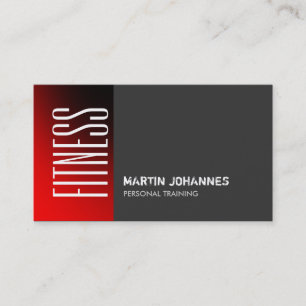 Dark Grey Red Sport Personal Trainer Business Card