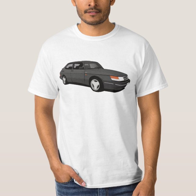 Dark grey SAAB 900 Turbo 16 Aero Coupé T-Shirt (Front)