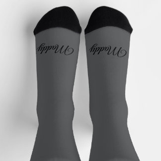 Dark Grey Solid Colour  Socks