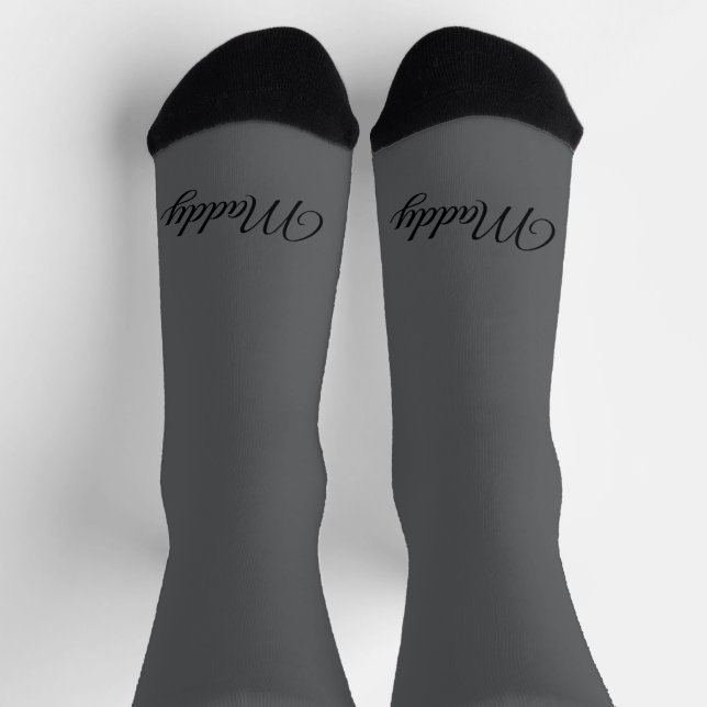 Dark Grey Solid Colour  Socks (Top)