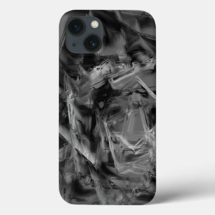 Dark grey stained squares, 'wrong brush strokes' iPhone 13 case