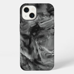 Dark grey stained squares, 'wrong brush strokes' iPhone 13 case