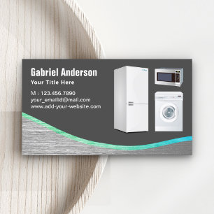 Dark Grey Steel Home Appliances Repair Business Card