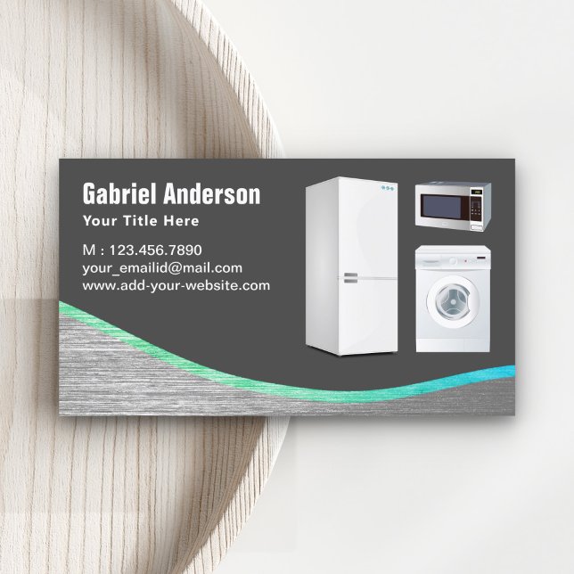Dark Grey Steel Home Appliances Repair Business Card (Creator Uploaded)