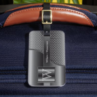 Dark Grey Steel Metal - Monogram Masculine Design