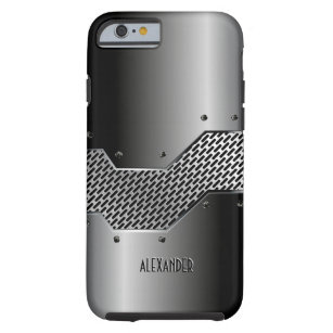 Dark Grey Tones Shiny Metallic Look Tough iPhone 6 Case