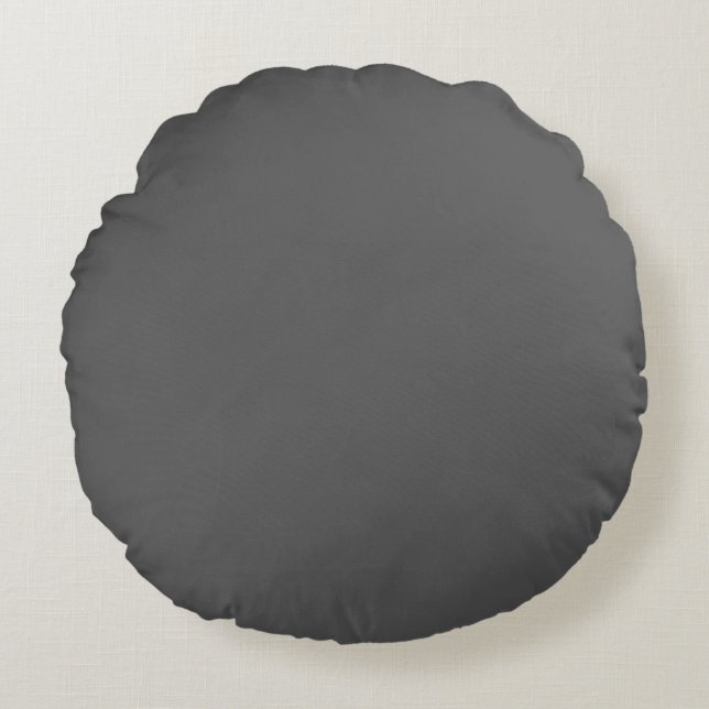 Dark Grey Uni Colour Round Cushion (Front)