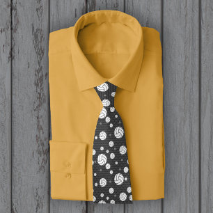 Dark Grey Volleyball Chevron Patterned Tie