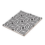 Dark Grey White Antique geometric Pattern Ceramic Tile<br><div class="desc">Dark grey ornament patterns with antique designs on a white background.</div>