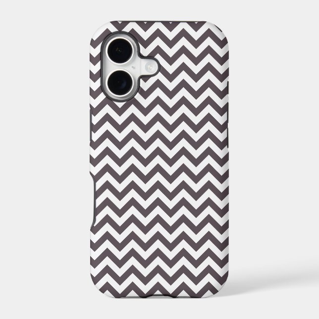 Dark Grey White Chevron Pattern (Back)