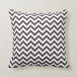 Dark Grey White Chevron Pattern Cushion