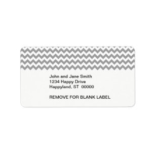 Dark Grey White Chevron Zig-Zag Pattern Label