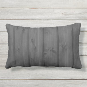 Dark Grey Wood Texture Outdoor Cushion