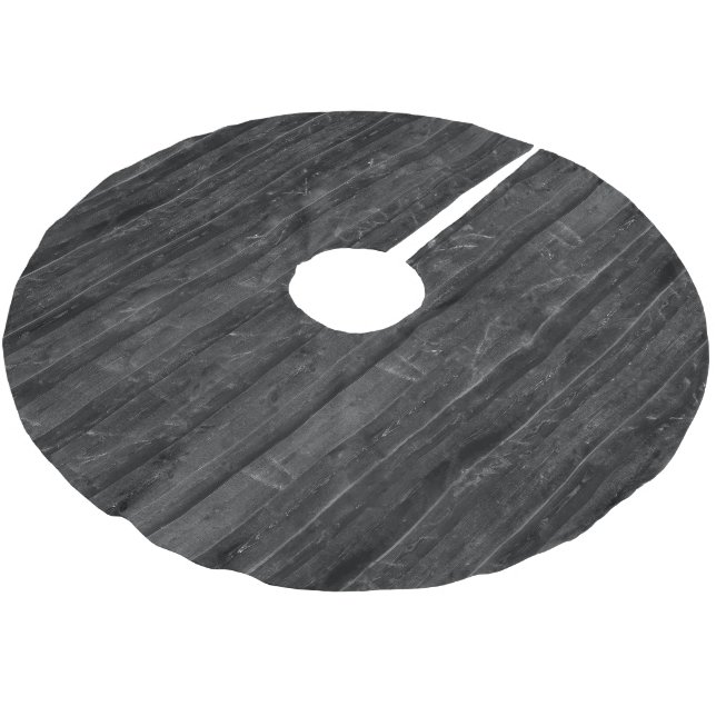 Dark Grey Wood Textured Pattern Brushed Polyester Tree Skirt (Angled)
