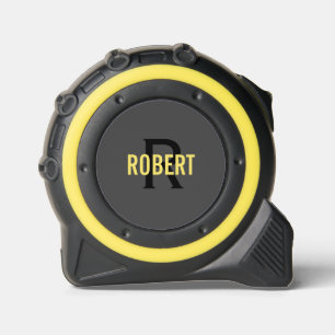 Dark grey yellow monogram mens name 1