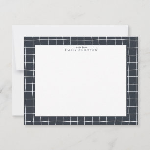 Dark Grid Frame Note Card