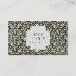 Dark Grunge Antique Damask Hair Stylist Fashion Appointment Card