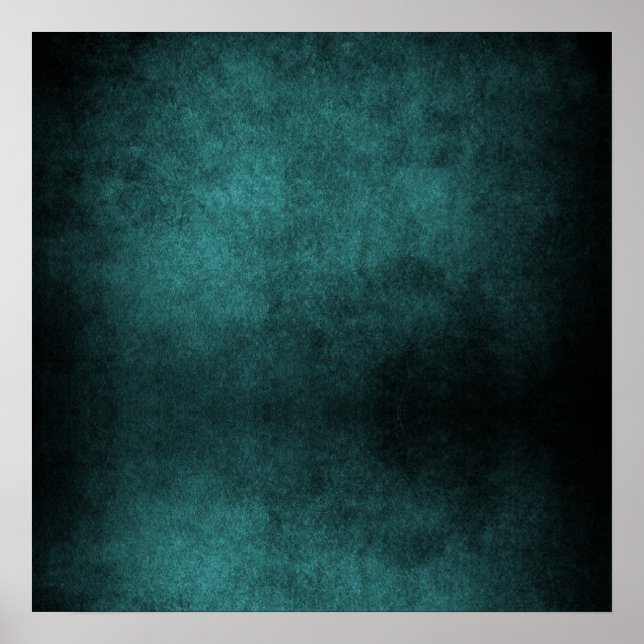 Dark Grunge Background - Teal Poster (Front)