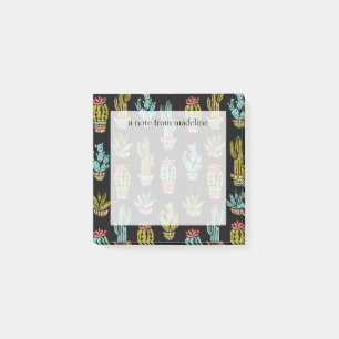 Dark Grunge Cactus Pattern Post-it Notes