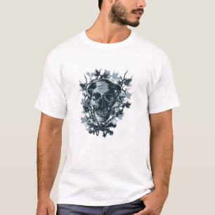 Dark Grunge Skull Ivy Crown Graphic Tee