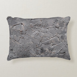 Dark grunge textured background, Cracked stone wal Decorative Cushion