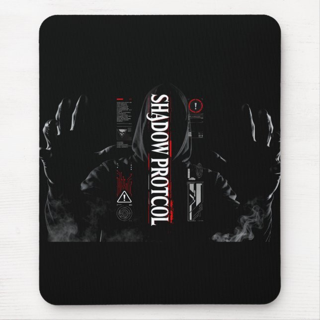 Dark Hacker Cyberpunk Gaming Mouse Pad (Front)